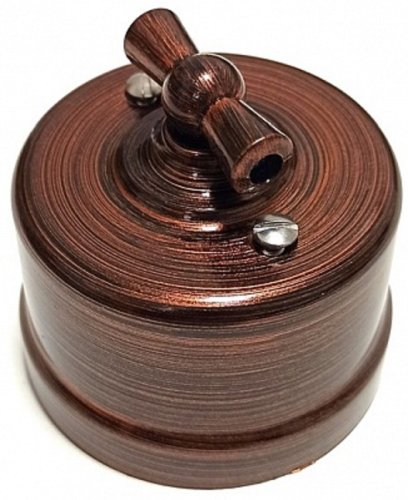 Переключатель-ретро пластик Bironi Лизетта 1-кл. перекрестный медный век картинка